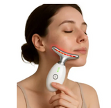 Massageador Portátil Beleza &amp; Firmeza para Rosto e Pescoço – LED + Vibração + Fototerapia | Amaia Beleza